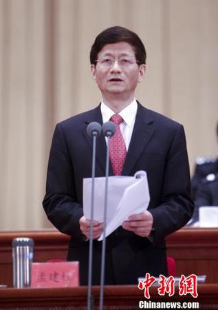 5月18日，全国公安系统英雄模范立功集体表彰大会在北京举行。图为国务委员、公安部部长孟建柱讲话。<a target='_blank' href='http://www.chinanews.com/'>中新社</a>发 张蔚然 摄