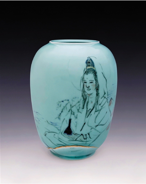 吴山明 观音瓶（灵隐寺佛教艺术博物馆永久收藏）