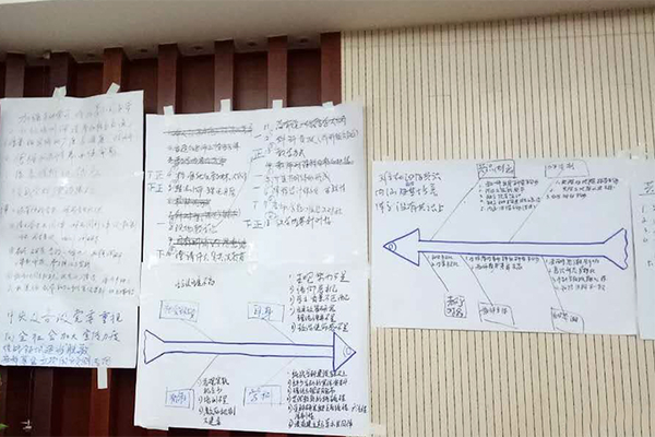 结构式研讨中绘制的“鱼骨图”
