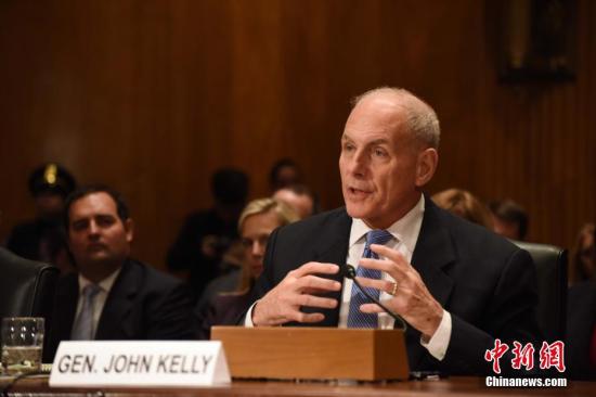 当地时间1月10日，美国候任国土安全部长约翰·凯利出席美国会参议院国土安全委员会举行的提名听证会。<a target='_blank' href='http://www.chinanews.com/'>中新社</a>记者 刁海洋 摄