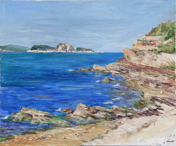 张世健《长岛远眺钓鱼岛》 50×60cm 布面油画 2012