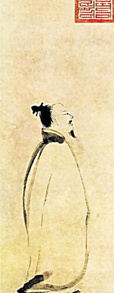 梁楷写意画《太白行吟图》