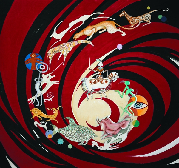 跨越时空2017年纸本设色180CMX190CM