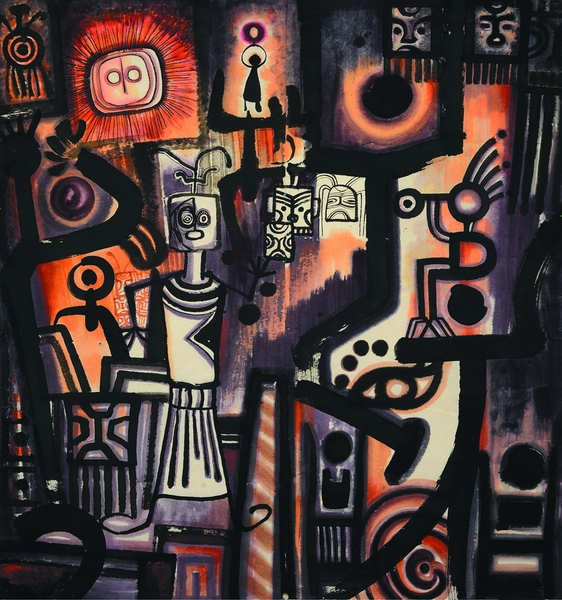 太阳崇拜2017年纸本设色180CMX168CM