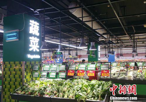 超市里的蔬菜区。<a target='_blank' href='http://www.chinanews.com/' >中新网</a>记者 李金磊 摄