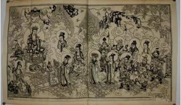 佛教版画的模本，在于Olfert Dapper,&nbsp;Gedenkwaeardig Bedrijf, 1670年