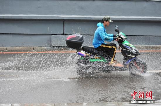 8月17日，辽宁沈阳，市民在雨中出行。<a target='_blank' href='http://www.chinanews.com/'>中新社</a>记者 于海洋 摄