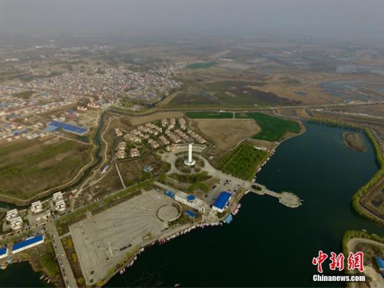 航拍雄安新区白洋淀景区秀美春色。张帆 摄