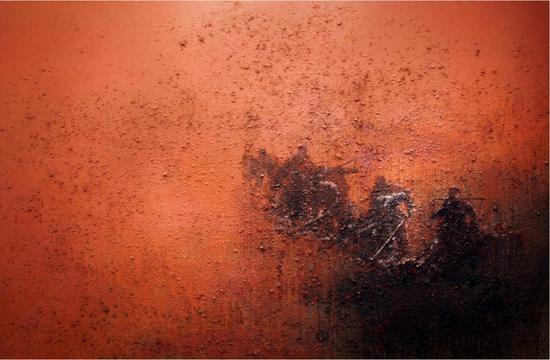 王维 红色记忆 200cm×300cm 丙烯综合材料 2013年