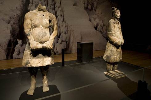 彩色兵马俑修复展出