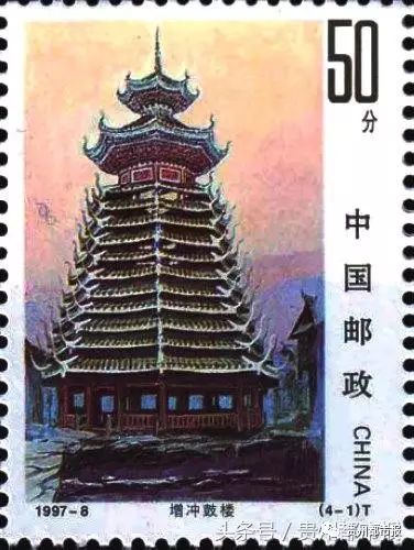 (4-1)为“增冲鼓楼”?；娌捎眯袢斩钡呐?，在涌动着的光环中表现增冲鼓楼巍峨高耸与神秘感。