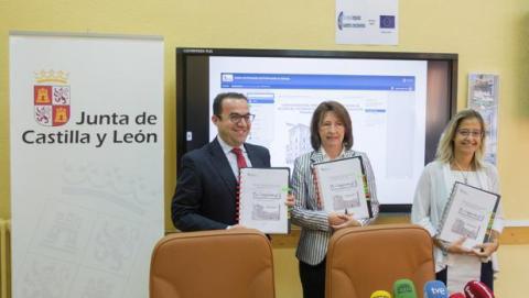 中国侨网图中加斯第亚和莱昂区域的代表们正在进行展示会，对强化双语教学，第二外语学习和多语种的引进进行展示。（西班牙欧浪网）