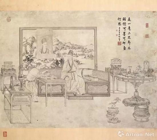 姚文瀚 &nbsp;《弘历鉴古图像》轴