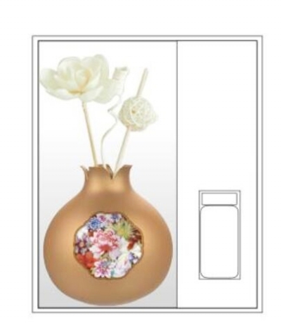 万花石榴香薰瓶套装设计效果图