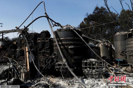 图为被山火烧毁的地区。