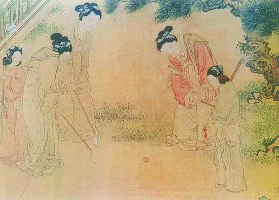 明，杜堇《仕女图》卷局部，上海博物馆藏