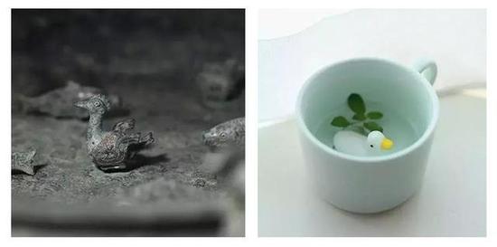 有趣的设计不只这一处，在青铜盘的边缘，还趴着小龙呢，像不像最近流行的杯沿萌物？