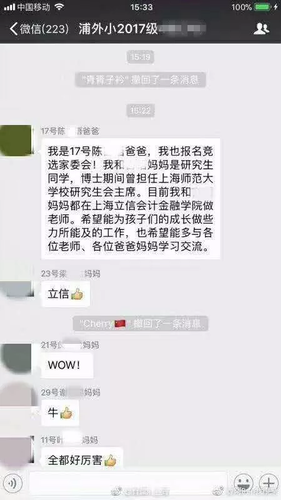 小学家委会竞选家长群里发简历 网友:像在选CEO