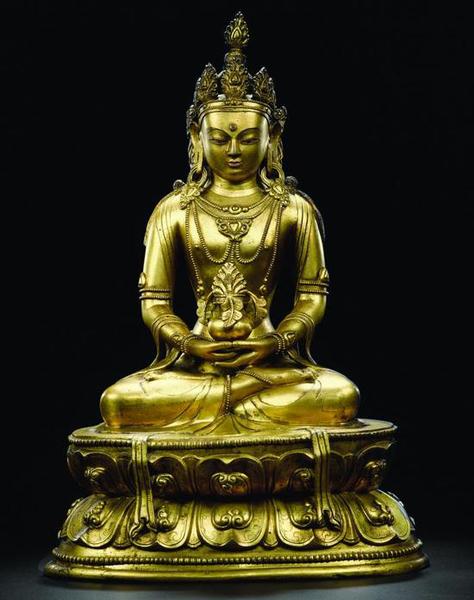 清康熙 铜鎏金无量寿佛 中国嘉德2017春季拍卖会 RMB 1，725，000