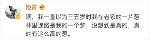 南方妹子遇北方大葱疯了:长了20多年 还没根葱高!