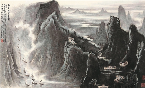 李可染 无尽江山入画图 67×111.5cm 1982年