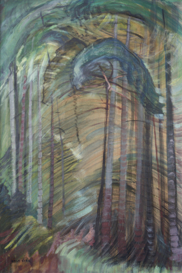 Emily carr，Sunshine，Oil on paper on canvas  ，96.5x61cm ，1938埃米莉·卡尔 《阳光》油画 96.5x61cm 1938
