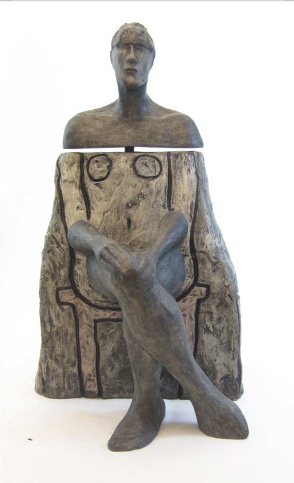 Frances Semple ，Cwen，Poymer and gypsum，61x34x38cm  弗朗西丝·森普尔 《欧文》石膏和聚合物  61x34x38cm