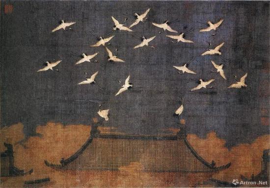 ▲《瑞鹤图》画心