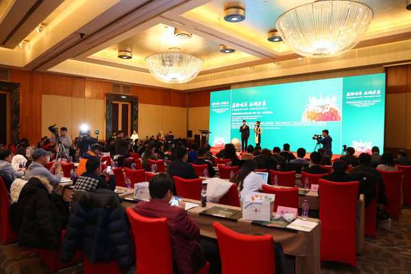 首届国际草莓品牌大会暨溧水草莓-美莓品牌全球新闻发布会现场