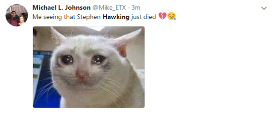 霍金去世 世界各地网友在社交媒体发起纪念活动