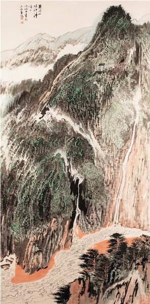 陆俨少 井冈山朱砂冲哨口 收录于《陆俨少全集》（浙江人民美术出版社，2008年）