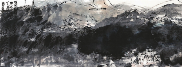 四海翻腾云  指墨