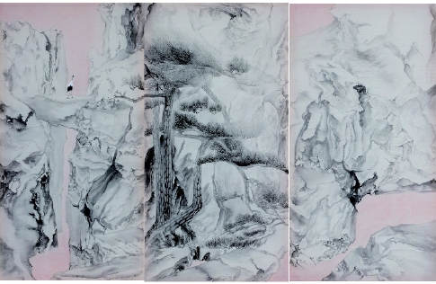 鹤云丝雨弄春柔（局部）    罗颖  作