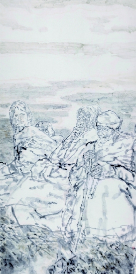     阳光雨露    吴山明  作