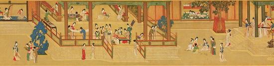明 仇英《汉宫春晓图卷》 局部&nbsp;台北故宫博物院藏