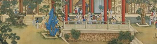 清 冷枚 《仿仇英汉宫春晓图卷》局部&nbsp;台北故宫博物院藏