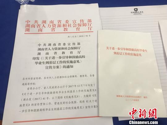 湖南发布“18条新政”鼓励高校毕业生基层就业?！√菩∏?摄