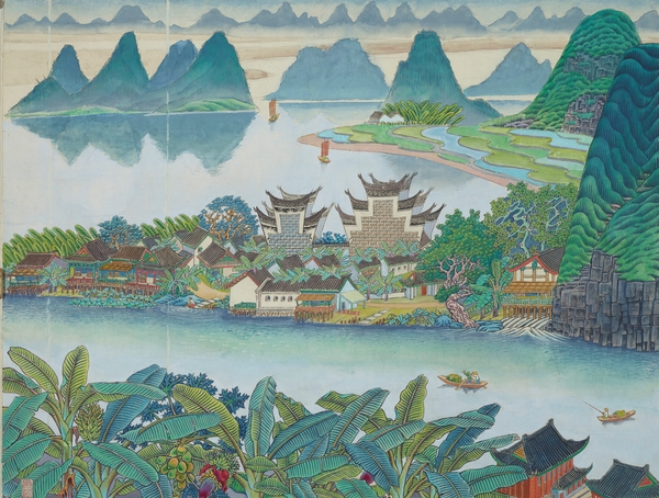 7 祝大年 《漓江春色1》 工笔重彩  96.5x70cm  60年代