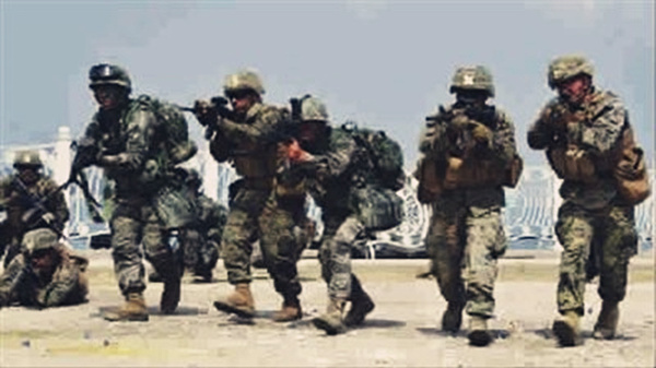 韩美士兵联合军演（资料图）