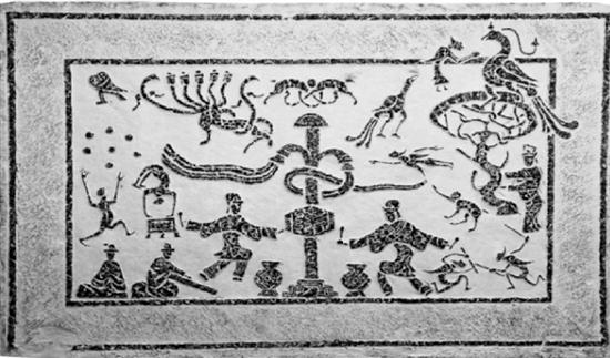 “建鼓乐舞”，滕州市汉画像石馆