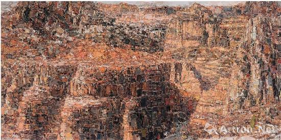 李成民&nbsp;太行恋歌·深谷迎雪 400×200cm 布面油画