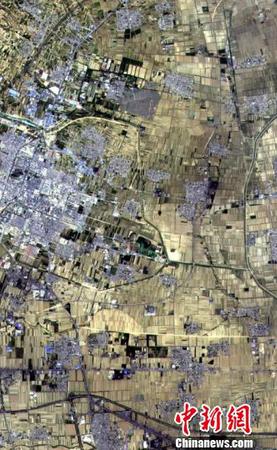 密云站接收的高分六号卫星8米多光谱高分辨率相机首轨数据快视影像。中科院遥感地球所 供图