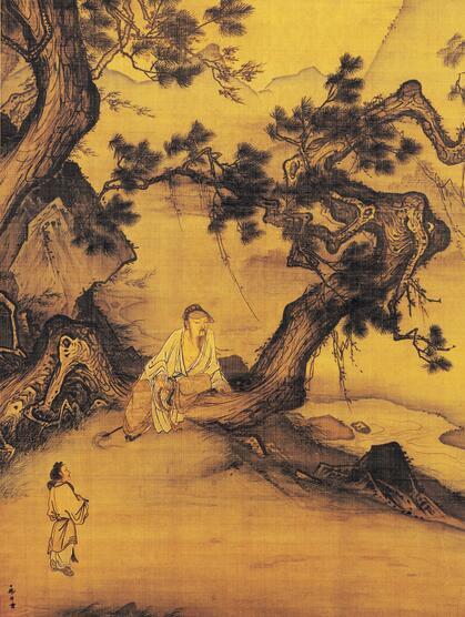 马麟（南宋）《静听松风图》 绢本设色226.6×110.3cm