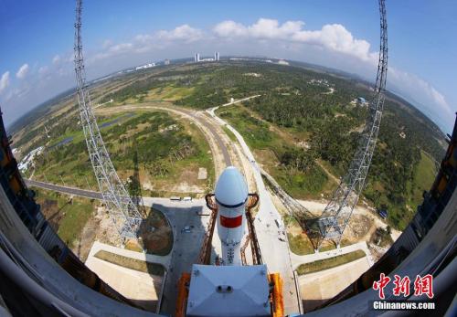 俯瞰海南文昌航天发射场。 中新社发 秦宪安 摄