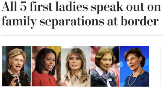 5位美国第一夫人公开指责特朗普最新移民政策
