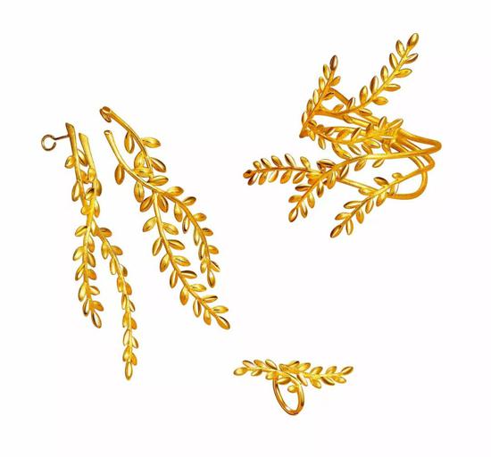 金明丰《五谷丰登》手镯、耳饰、戒指