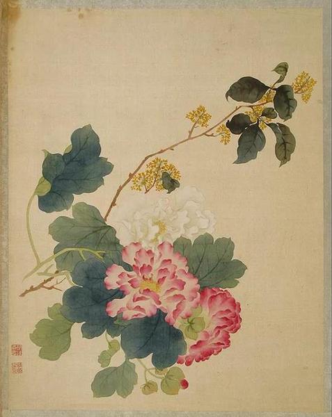 清&nbsp;&nbsp;&nbsp; 唐桂凝 《 花卉册》