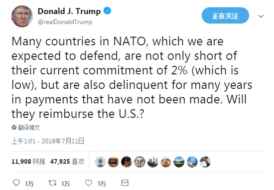 特朗普炮轰欧盟:不利于我们做生意还想要?；?没门