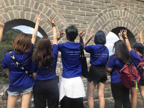 选手们的背影。