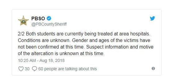 美国佛州一高中发生冲突现场有枪声 2名学生受伤